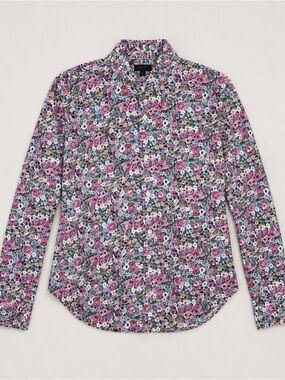 Grand Frank Stockholm Multi Floral Rose Print Dress Shirt Mens Size 15.5 Slim